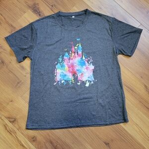 Colorful Castle Heather Gray Short-sleeved Tee Women's Size Large